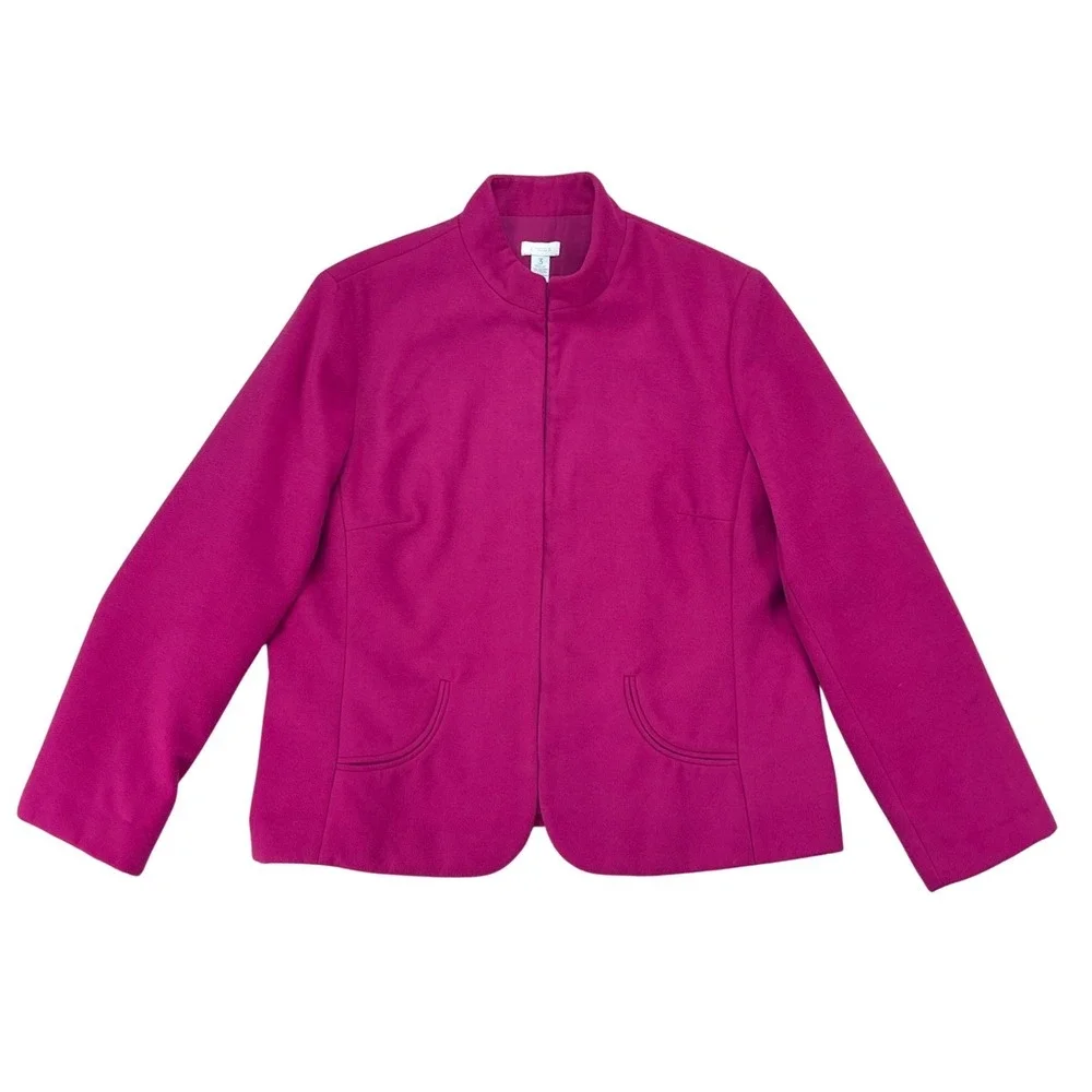 Chico's Pink Hidden Hook Blazer Jacket Womens Academia Old Money Twee Size 3 XL - Picture 8 of 16